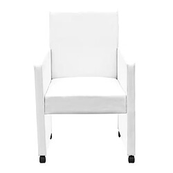 Maison Chic Lot de 2 Chaises à manger,Chaise pour cuisine,Solide Structure blanc similicuir -MN83221 pas cher