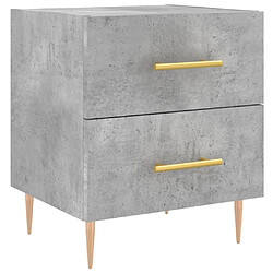 Maison Chic Table de chevet,Table de Nuit,Meuble de Rangement gris béton 40x35x47,5 cm bois d’ingénierie