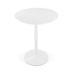 Avis Mes Table de bar ronde 90 cm en bois et métal blanc - BARMAN