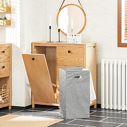 SoBuy BZR97-N Armoire à Linge avec Sac à Linge, Meuble Bas, Commode, Armoire Toilette avec 3 Tiroirs et 1 Panier à Linge 