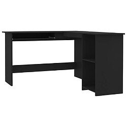 Maison Chic Bureau solide,Table de travail,Bureau d'ordinateur d'angle en forme de L Noir 120x140x75 cm Aggloméré -GKD56549