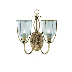 Searchlight Applique murale Silhouette Laiton Antique Coloris : Laiton AntiqueNombre d'ampoules : 2Type d'ampoule : E14Puissance max par ampoule (W) : 60Ampoules incluses : NonIP : 20Hauteur en Cm : 35Largeur en Cm : 34Pro