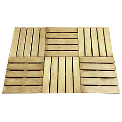 vidaXL Dalles de terrasse 6 pcs 50x50 cm Bois Vert