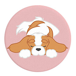 Popsockets PopGrip Pupper Napper pour Smartphone, Bague et Support Universel Blanc / Rose