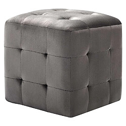 vidaXL 2 pcs Tables de chevet Gris 30x30x30 cm Tissu velours