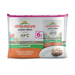 Pâtée pour chat Almo Nature HFC Natural - Multipack 6 pochons x 55 g Poulet et crevettes (DLUO 3 mois) 