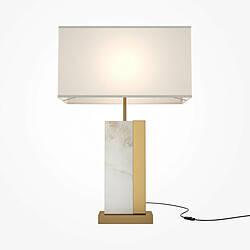 MAYTONI Lampe de table moderne avec abat-jour laiton E27