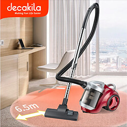 Deka Aspirateur 1600W DECAKILA sans sac, Aspirateur traineau, Performant, Silencieux, Elégant, Capacité 2.5L, Accessoires poils d'animaux, Rouge+Decakila