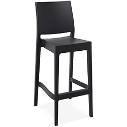 Alterego Tabouret de bar 'CLARA' noir intérieur / extérieur empilable