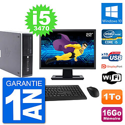 PC HP Compaq Pro 6300 SFF Ecran 22" i5-3470 RAM 16Go Disque 1To Windows 10 Wifi - Occasion