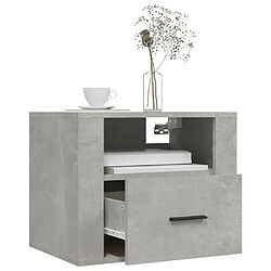 Avis vidaXL Table de chevet murale Gris béton 50x36x40 cm