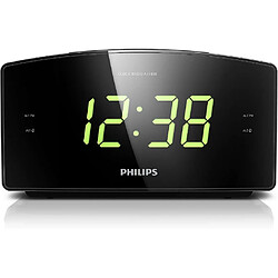 Philips radio réveil avec écran et double alarme noir 