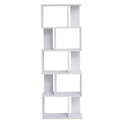 Mobili Rebecca Bibliotheque Etageres Bois Blanc Design 172,5x60x24,5