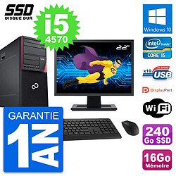 PC Tour Fujitsu P720 Ecran 22" Intel i5-4570 RAM 16Go SSD 240Go Windows 10 Wifi - Occasion