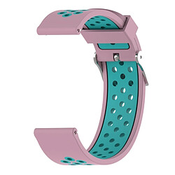 Wewoo Bracelet pour montre connectée Dragonne sport en silicone bicolore Xiaomi Huami Amazfit Bip Lite version 22 mm vert menthe + rose pâle