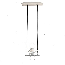 Stoex Moderne Suspension Créatif Poupée Fer Gens Balançoire Enfants Lampe suspendue Sa Moderne Suspension Créatif Poupée Fer Gens Balançoire Enfants Lampe suspendue Salon Chambre Créative Lumière (Blanc)