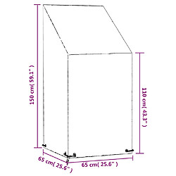 vidaXL Housse de chaise de jardin 8 œillets 65x65x110/150 cm PE pas cher