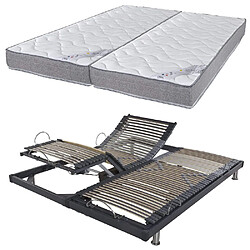 Ebac Matelas et sommier 2x70x190 Mousse - S50 - Soutien medium - Fabriqué en France