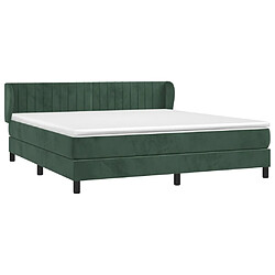 Avis Maison Chic Lit adulte- Lit + matelas,Sommier à lattes de lit et matelas Vert foncé 180x200cm Velours -GKD88350