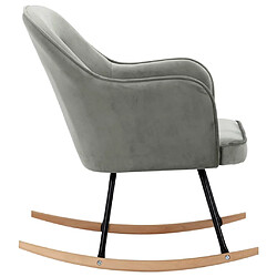 Avis vidaXL Chaise à bascule Gris Velours