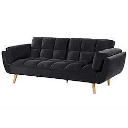 Beliani Canapé-lit ASBY Noir Velours pas cher