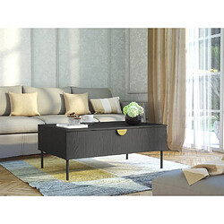 Vente-Unique Table basse avec 1 porte - Noir et doré - NATANIEL 