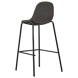 Acheter vidaXL Chaises de bar lot de 2 gris foncé tissu