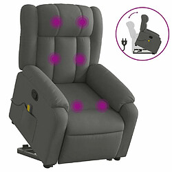 Maison Chic Fauteuil Relax pour salon, Fauteuil de massage inclinable Gris foncé Tissu -GKD41735