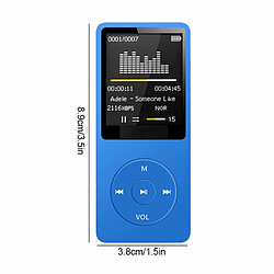 Lecteur De Musique Mp3 Bluetooth Sans Perte Portable Radio Fm Externe Ultra-Mince Étudiant Enregistreur Mp3 Bleu Royal 4Gb