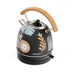 Bouilloire Caprizze Nara 2200 W en Acier Inoxydable Thermomètre Intégré Capacité 1,8 L Décoration Florale et Effet Bois 