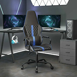 Maison Chic Chaise Gaming | Chaise de jeu Ergonomique | Chaises de Bureau Noir et bleu Similicuir -GKD91799