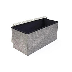 Avis The Concept Factory Coffre rangement banc tissu Gris.