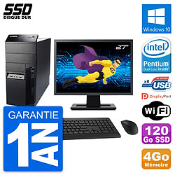 PC Tour Lenovo M91p Ecran 27" Intel G630 RAM 4Go SSD 120Go Windows 10 Wifi · Occasion 