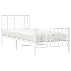 Avis Maison Chic Cadre/structure de lit métal et tête de lit + pied de lit pour adulte - Lit Moderne Chambre blanc 90x190 cm -MN60608