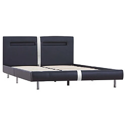 Avis Maison Chic Lit adulte - Cadre de lit avec LED,Structure du lit Contemporain Noir Similicuir 140 x 200 cm -MN66772