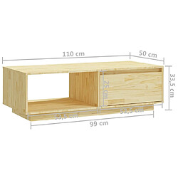 vidaXL Table basse 110x50x33,5 cm bois de pin massif pas cher