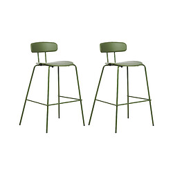 Beliani Tabouret de bar Set de 2 Vert SIBLEY 