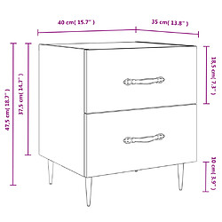 vidaXL Table de chevet chêne fumé 40x35x47,5 cm bois d’ingénierie pas cher