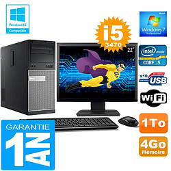 PC Tour DELL 7010 Core I5-3470 Ram 4Go Disque 1 To Wifi W7 Ecran 22" · Occasion 