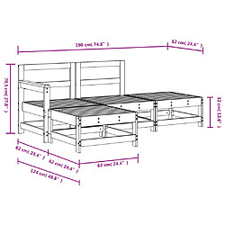 Acheter vidaXL Salon de jardin 4 pcs blanc bois de pin massif