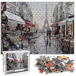 Universal 1000pcs Paris Flower Street Jigsaw Diy Puzzle Toys Assemblage Picture Decor 