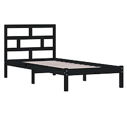 Avis Maison Chic Lit adulte - Lit simple Cadre de lit,Structure du lit Contemporain Noir Bois de pin massif 100x200 cm -MN51629