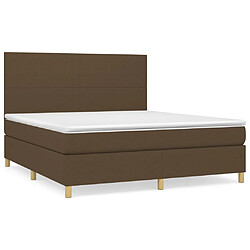 vidaXL Sommier à lattes de lit avec matelas Marron foncé 180x200 cm