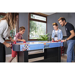 Play4Fun Air Hockey Teenager - Table de Air-Hockey avec système d'air pulsé 6-8W - 142 x 72 x 81 cm - Bleu/Noir