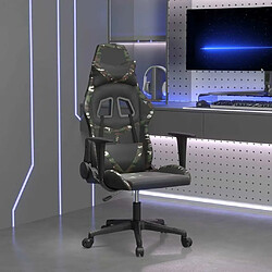 Maison Chic Chaise de jeu, Chaise gaming de massage, Fauteuil gamer d'ordinateur,Chaise de Bureau Noir et camouflage Similicuir -GKD23625