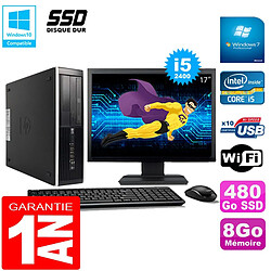 PC HP Compaq Pro 6300 SFF I5-2400 8Go 480Go SSD Graveur DVD Wifi W7 Ecran 17" · Occasion 