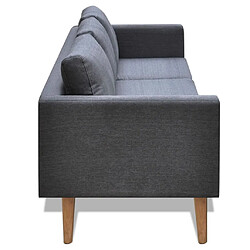 Avis Maison Chic Canapé à 3 places,Canapé droit,Sofa de Salon,Banquette Tissu Gris foncé -GKD869747