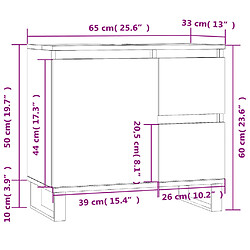 vidaXL Armoire de salle de bain blanc brillant 65x33x60 cm pas cher