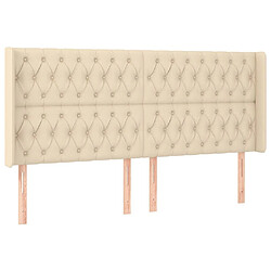 Maison Chic Tête de lit scandinave avec oreilles,meuble de chambre Crème 183x16x118/128 cm Tissu -MN58674