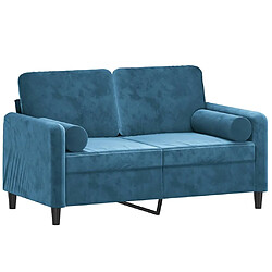 Avis Maison Chic Canapé 2 places avec oreillers,Sofa de Salon,Canapé droit décoratifs bleu 120 cm velours -GKD745195